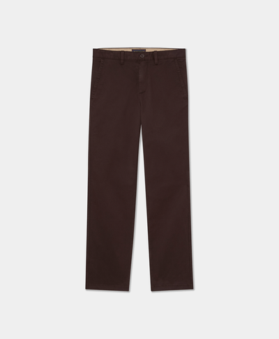 Pantalón chino recto para hombre, Café