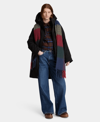 Parka de invierno impermeable y aislante para mujer, Negro