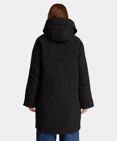Parka de invierno impermeable y aislante para mujer, Negro