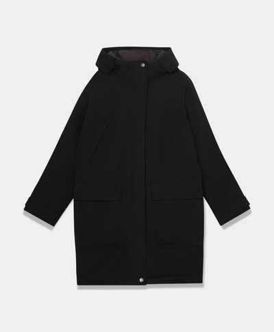 Parka de invierno impermeable y aislante para mujer, Negro