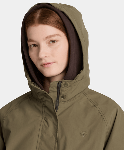 Parka impermeable para mujer, Verde