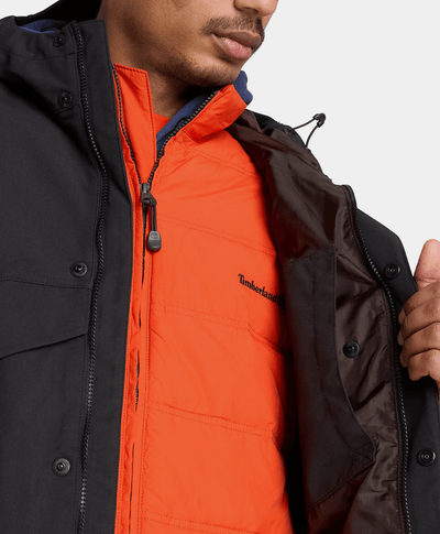 Parka Impermeable Weatherline para hombre, Negro
