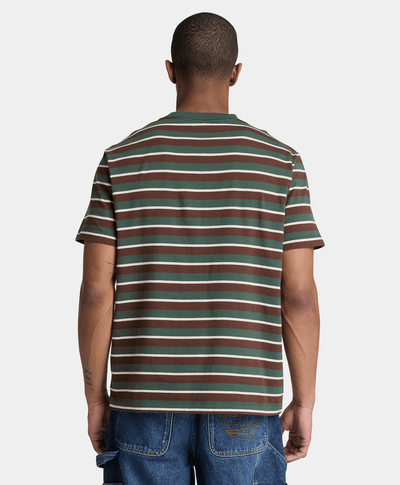 Playera de manga corta a rayas para hombre, Verde