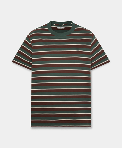 Playera de manga corta a rayas para hombre, Verde
