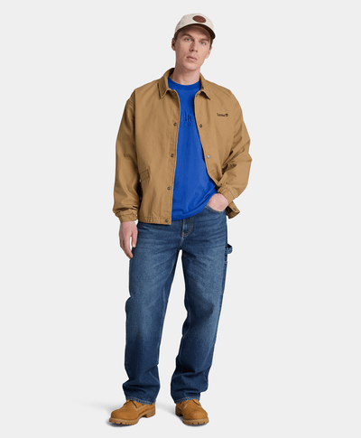 Playera de manga corta bordada para hombre, Azul