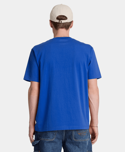 Playera de manga corta bordada para hombre, Azul