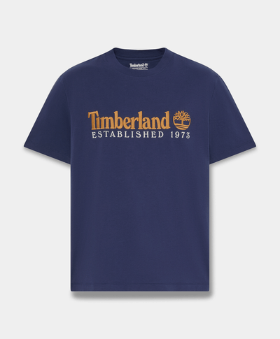 Playera de manga corta bordada para hombre, Azul