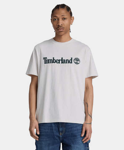 Playera de manga corta bordada para hombre, Beige