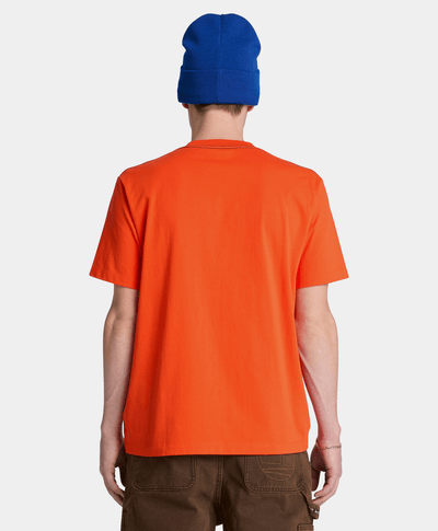 Playera de manga corta bordada para hombre, Naranja