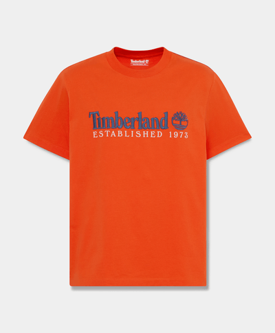 Playera de manga corta bordada para hombre, Naranja