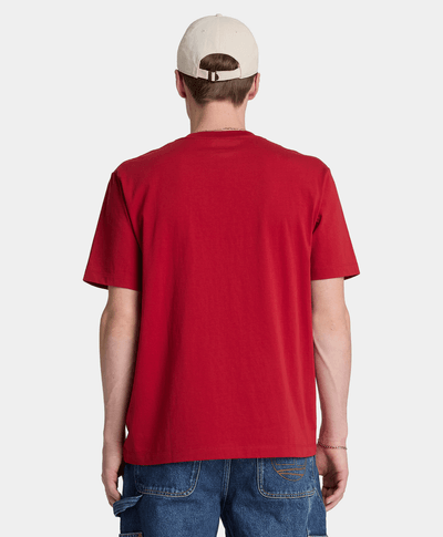 Playera de manga corta bordada para hombre, Rojo