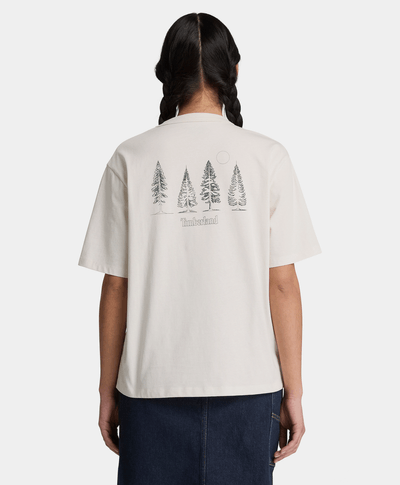 Playera de manga corta con estampado de temporada para mujer, Beige