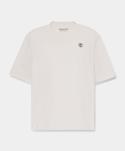 Playera de manga corta con estampado de temporada para mujer, Beige