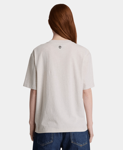 Playera de manga corta con estampado para mujer, Beige