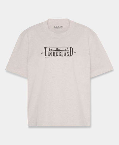 Playera de manga corta con estampado para mujer, Beige