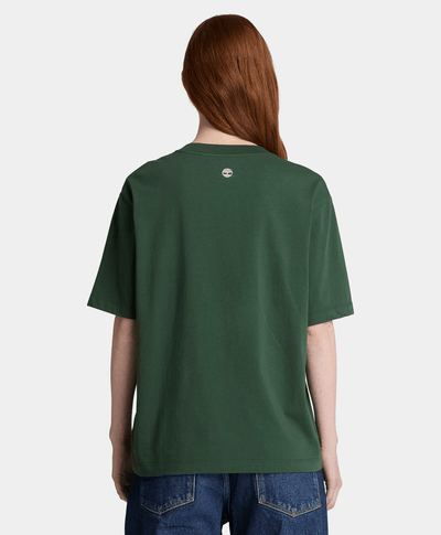 Playera de manga corta con estampado para mujer, Verde