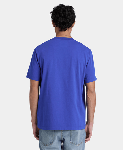 Playera de manga corta con logo de silicona para hombre, Azul