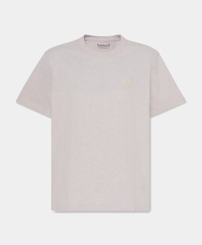Playera de manga corta con logo de silicona para hombre, Beige