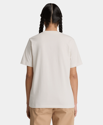Playera de manga corta con logotipo bordado para mujer, Beige