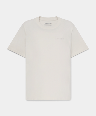 Playera de manga corta con logotipo bordado para mujer, Beige