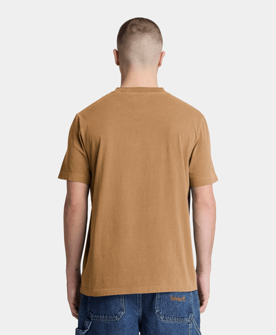Playera de manga corta deslavada para hombre, Amarillo
