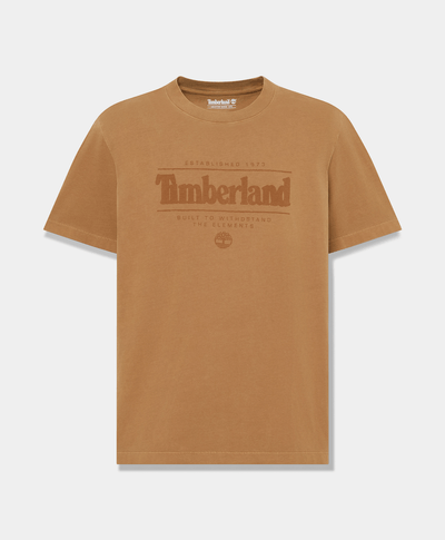 Playera de manga corta deslavada para hombre, Amarillo