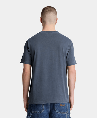 Playera de manga corta deslavada para hombre, Azul