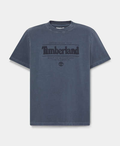 Playera de manga corta deslavada para hombre, Azul