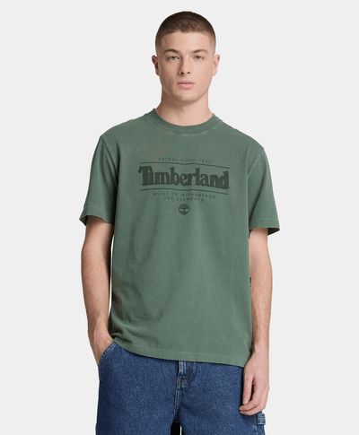 Playera de manga corta deslavada para hombre, Verde