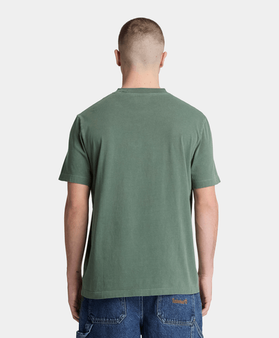 Playera de manga corta deslavada para hombre, Verde