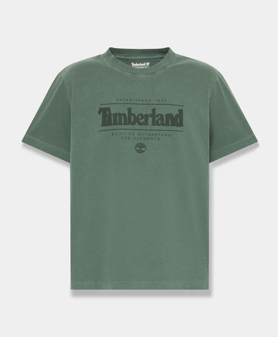 Playera de manga corta deslavada para hombre, Verde