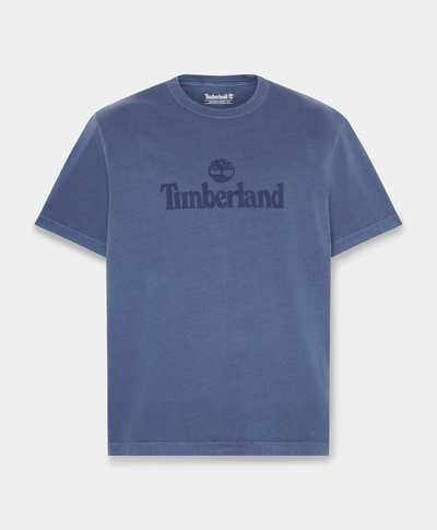 Playera de manga corta deslavada South Cabot para hombre, Azul