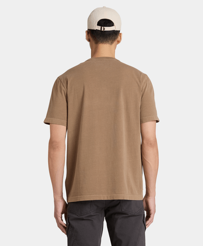 Playera de manga corta deslavada South Cabot para hombre, Café