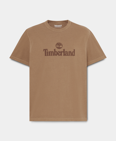 Playera de manga corta deslavada South Cabot para hombre, Café