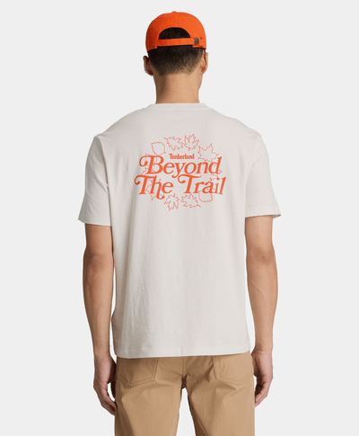 Playera de manga corta gráfica para hombre, Beige