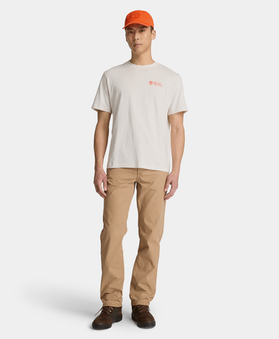 Playera de manga corta gráfica para hombre, Beige