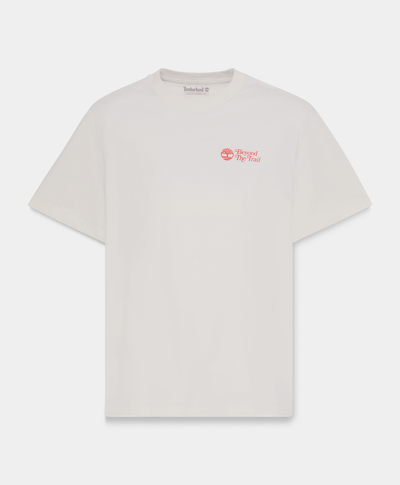 Playera de manga corta gráfica para hombre, Beige