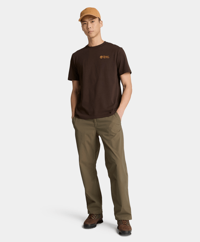 Playera de manga corta gráfica para hombre, Café