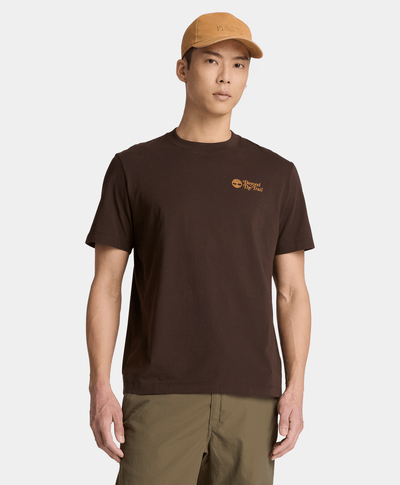 Playera de manga corta gráfica para hombre, Café