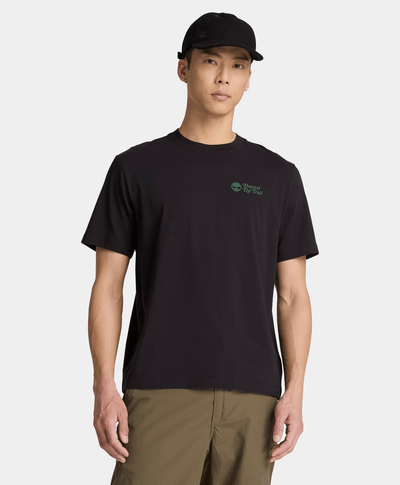 Playera de manga corta gráfica para hombre, Negro