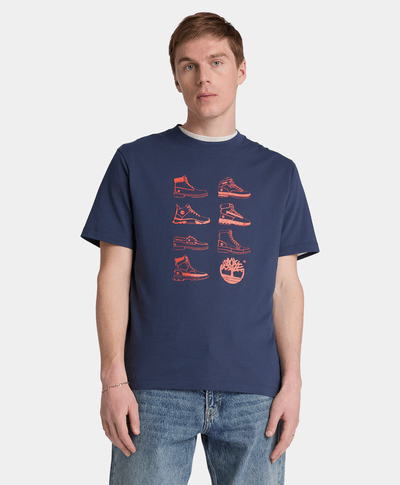 Playera de manga corta Iconic Footwear para hombre, Azul