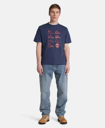 Playera de manga corta Iconic Footwear para hombre, Azul