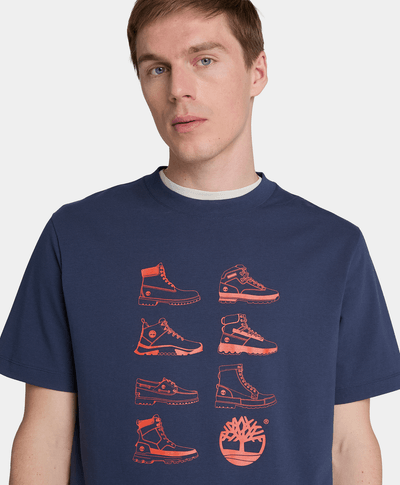 Playera de manga corta Iconic Footwear para hombre, Azul