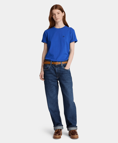 Playera de manga corta para mujer, Azul