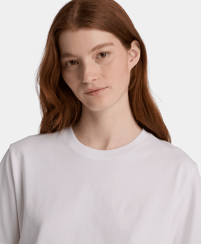 Playera de manga corta para mujer, Blanco