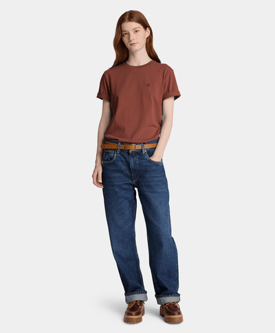 Playera de manga corta para mujer, Café