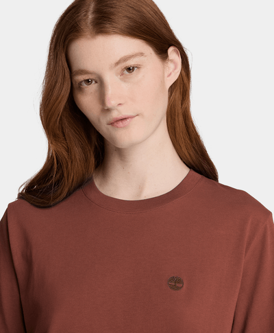 Playera de manga corta para mujer, Café