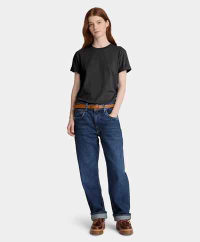 Playera de manga corta para mujer, Negro