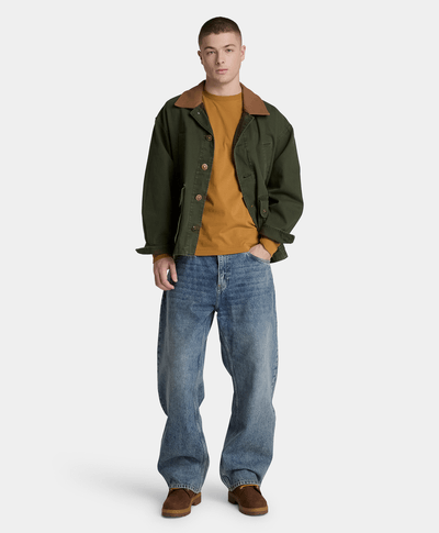 Playera de manga larga Dunstan River con bordado para hombre, Amarillo