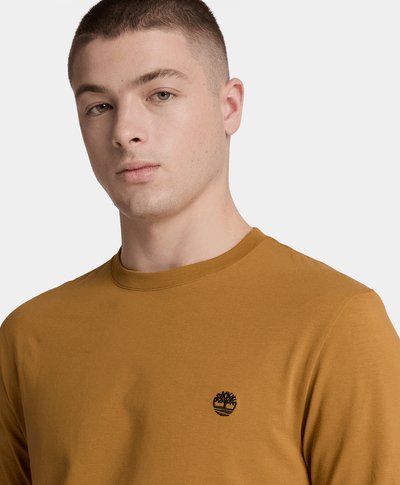 Playera de manga larga Dunstan River con bordado para hombre, Amarillo